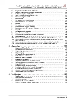 SEAT Altea 5P1 2004-2015 4-Zyl. Dieselmotor TDI 90-105 PS Reparaturanleitung PDF