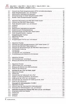 SEAT Altea 5P5 2006-2015 Radio Navigation Kommunikation Reparaturanleitung PDF