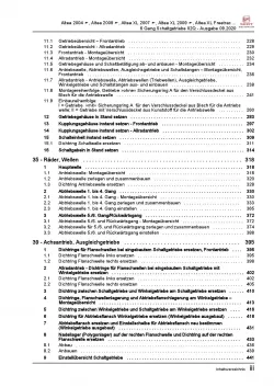 SEAT Altea 5P5 (06-15) 6 Gang Schaltgetriebe 02Q Kupplung Reparaturanleitung PDF