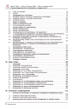 SEAT Altea 5P5 2006-2015 6 Gang Schaltgetriebe 02Q AWD Reparaturanleitung PDF
