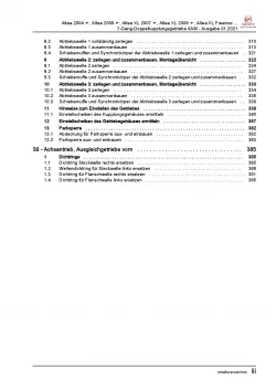SEAT Altea 5P5 2006-2015 7 Gang Automatikgetriebe DKG 0AM Reparaturanleitung PDF