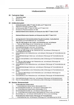 SEAT Arosa Typ 6H 1997-2004 Bremsanlagen Bremsen System Reparaturanleitung PDF