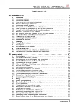 SEAT Cordoba 6K (99-02) Karosserie Montagearbeiten Innen Reparaturanleitung PDF
