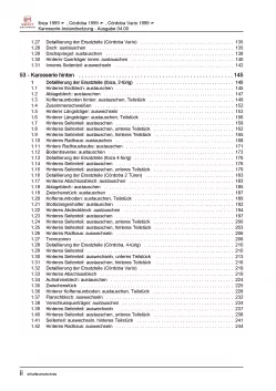 SEAT Cordoba 6K (99-02) Karosserie Unfall Instandsetzung Reparaturanleitung PDF