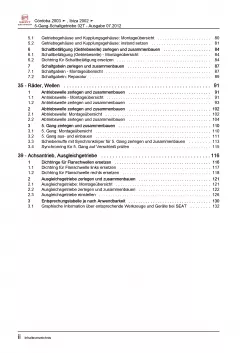 SEAT Ibiza 6L (01-08) 5 Gang Schaltgetriebe 02T Kupplung Reparaturanleitung PDF