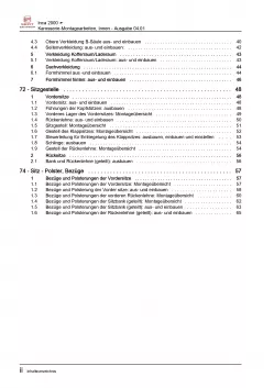 SEAT Inca 9K 1995-2004 Karosserie Montagearbeiten Innen Reparaturanleitung PDF