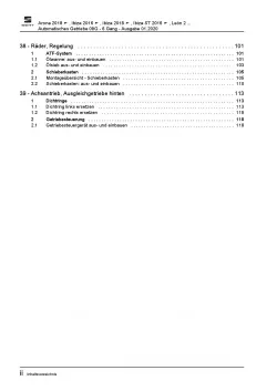 SEAT Leon Typ 5F 2012-2020 6 Gang Automatikgetriebe 09G Reparaturanleitung PDF