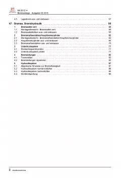 SEAT Mii Typ AA 2011-2019 Bremsanlagen Bremsen System Reparaturanleitung PDF