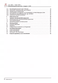SEAT Toledo 1M (98-04) Instandhaltung Inspektion Wartung Reparaturanleitung PDF