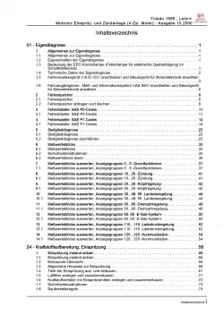 SEAT Toledo 1M (98-04) 1,8l Motronic Einspritz Zündanlage Reparaturanleitung PDF