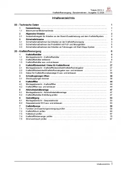 SEAT Toledo KG (12-19) Kraftstoffversorgung Benzinmotoren Reparaturanleitung PDF