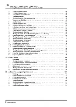 SEAT Toledo KG 2012-2019 6 Gang Schaltgetriebe 02U 0DQ Reparaturanleitung PDF
