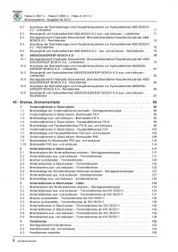 SKODA Fabia Typ 5J 2006-2014 Bremsanlagen Bremsen System Reparaturanleitung PDF