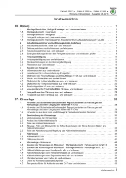 SKODA Fabia 5J 2006-2014 Heizung Belüftung Klimaanlage Reparaturanleitung PDF