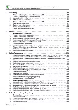 SKODA Fabia 5J 2006-2014 3-Zyl. 1,2l Benzinmotor 60-75 PS Reparaturanleitung PDF