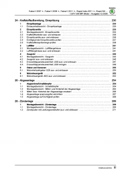 SKODA Fabia 5J 2006-2014 4-Zyl. 1,6l Benzinmotor 105 PS Reparaturanleitung PDF