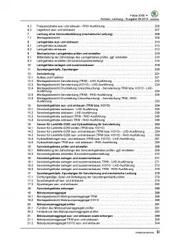 SKODA Fabia 6Y 1999-2007 Fahrwerk Achsen Lenkung Bremsen Reparaturanleitung PDF