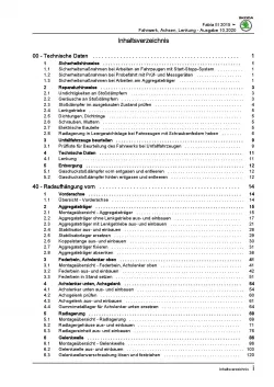 SKODA Fabia Typ NJ 2014-2021 Fahrwerk Achsen Lenkung Reparaturanleitung PDF