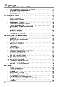 SKODA Fabia Typ NJ 2014-2021 Fahrwerk Achsen Lenkung Reparaturanleitung PDF