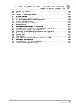 Skoda Kodiaq NS ab 2016 6 Gang Schaltgetriebe Kupplung Reparaturanleitung PDF