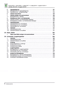 Skoda Kodiaq NS 2016 6 Gang Automatikgetriebe DSG 0D9 Reparaturanleitung PDF