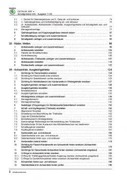SKODA Octavia Typ 1U 1996-2010 5 Gang Schaltgetriebe 02C Reparaturanleitung PDF