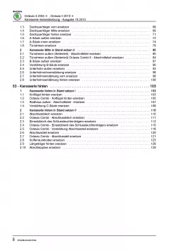 SKODA Octavia 1Z (04-13) Karosserie Unfall Instandsetzung Reparaturanleitung PDF