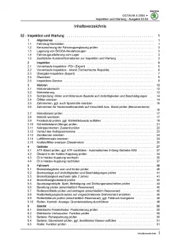 SKODA Octavia Typ 1Z 2004-2013 Inspektion Wartung Pflege Reparaturanleitung PDF