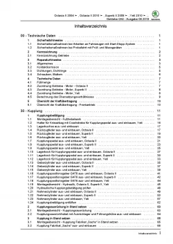 SKODA Octavia (04-13) 5 Gang Schaltgetriebe 0A4 Kupplung Reparaturanleitung PDF