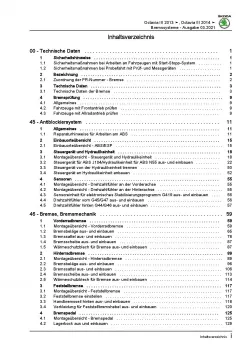 SKODA Octavia 5E (12-20) Bremsanlagen Bremsen System Reparaturanleitung PDF