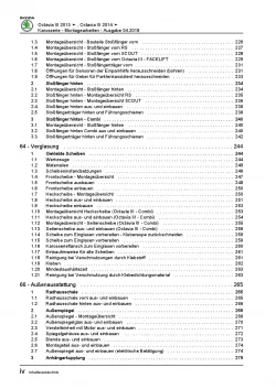 SKODA Octavia 5E 2012-2020 Karosseriearbeiten Innen und Außen Reparaturanleitung