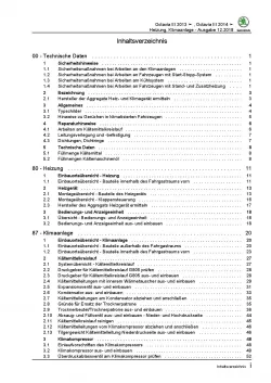 SKODA Octavia 5E 2012-2020 Heizung Belüftung Klimaanlage Reparaturanleitung PDF