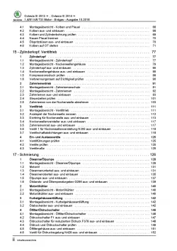 SKODA Octavia 5E 2012-2020 1,4l Erdgas Benzinmotor 110 PS Reparaturanleitung PDF