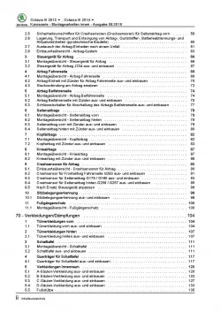 SKODA Octavia 5E (12-20) Karosserie Montagearbeiten Innen Reparaturanleitung PDF