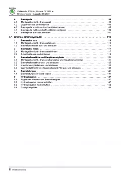 SKODA Octavia Typ NN ab 2019 Bremsanlagen Bremsen System Reparaturanleitung PDF