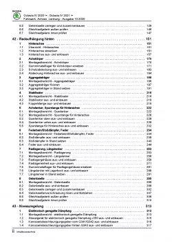SKODA Octavia Typ NN ab 2019 Fahrwerk Achsen Lenkung Reparaturanleitung PDF