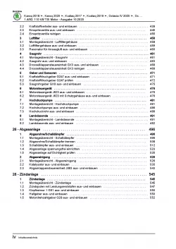 SKODA Octavia ab 2019 4-Zyl. 1,4l Benzinmotor 125-150 PS Reparaturanleitung PDF