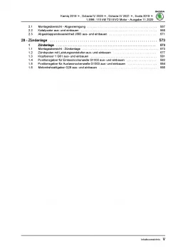 SKODA Octavia ab 2019 4-Zyl. 1,5l Benzinmotor 130-150 PS Reparaturanleitung PDF