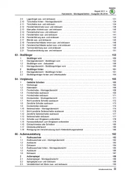 SKODA Rapid Typ NA (11-17) Karosseriearbeiten Innen Außen Reparaturanleitung PDF