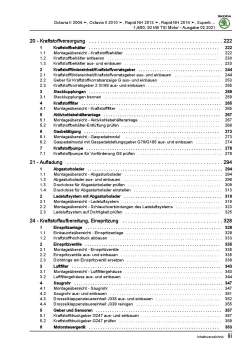 SKODA Rapid NH 2012-2020 4-Zyl. Benzinmotor 122-125 PS Reparaturanleitung PDF