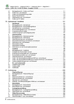 SKODA Rapid NH 2012-2020 4-Zyl. Benzinmotor 125-150 PS Reparaturanleitung PDF