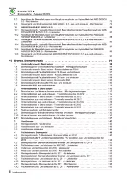 SKODA Roomster 5J 2006-2015) Bremsanlagen Bremsen System Reparaturanleitung PDF