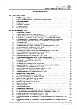SKODA Roomster Typ 5J 2006-2015 Fahrwerk Achsen Lenkung Reparaturanleitung PDF