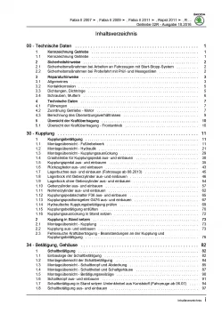 SKODA Roomster (06-15) 5 Gang Schaltgetriebe 02R Kupplung Reparaturanleitung PDF