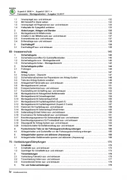SKODA Superb 3T (08-15) Karosseriearbeiten Innen Außen Reparaturanleitung PDF