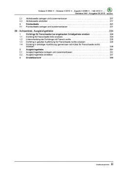 SKODA Superb 2008-2015 5 Gang Schaltgetriebe 0A4 Kupplung Reparaturanleitung PDF