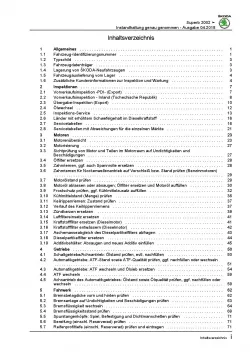 SKODA Superb 3U (01-08) Instandhaltung Inspektion Wartung Reparaturanleitung PDF