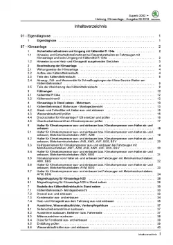 SKODA Superb 3U 2001-2008 Heizung Belüftung Klimaanlage Reparaturanleitung PDF
