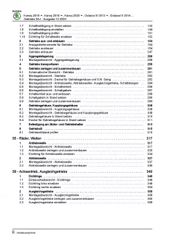 SKODA Superb ab 2015 6 Gang Schaltgetriebe 0AJ Kupplung Reparaturanleitung PDF