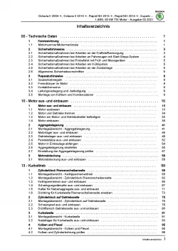 SKODA Yeti (09-17) 4-Zyl. 1,4l Benzinmotor TSI 122-125 PS Reparaturanleitung PDF